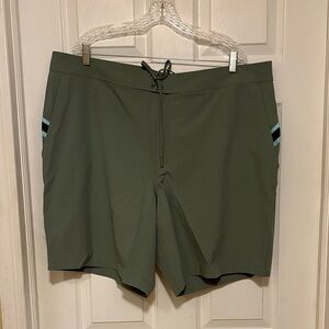 Lands' End Olive Green Swim Board Shorts